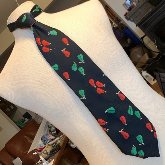 YSL YVES ST LAURENT 80’s CRAAAAZY PEARS SUPER WIDE NECKTIE - Picture 6 of 15